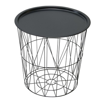 Masuta de cafea iMK®, fixa, rotunda ,metal, neagra, 45 x 45 cm Masuta de cafea iMK®, fixa, rotunda ,metal, neagra, 45 x 45 cm