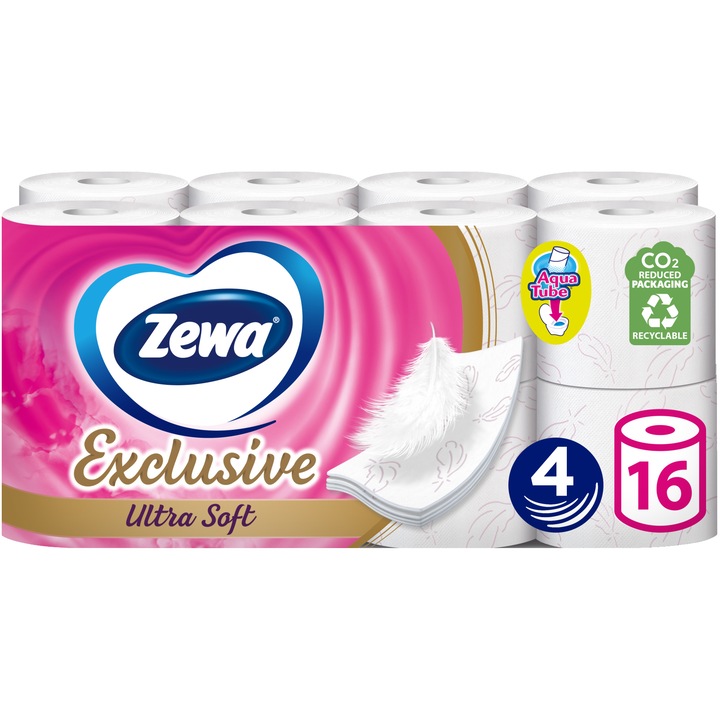 Zewa Exclusive 4 rétegű toalettpapír, Ultra Soft, 16 tekercs
