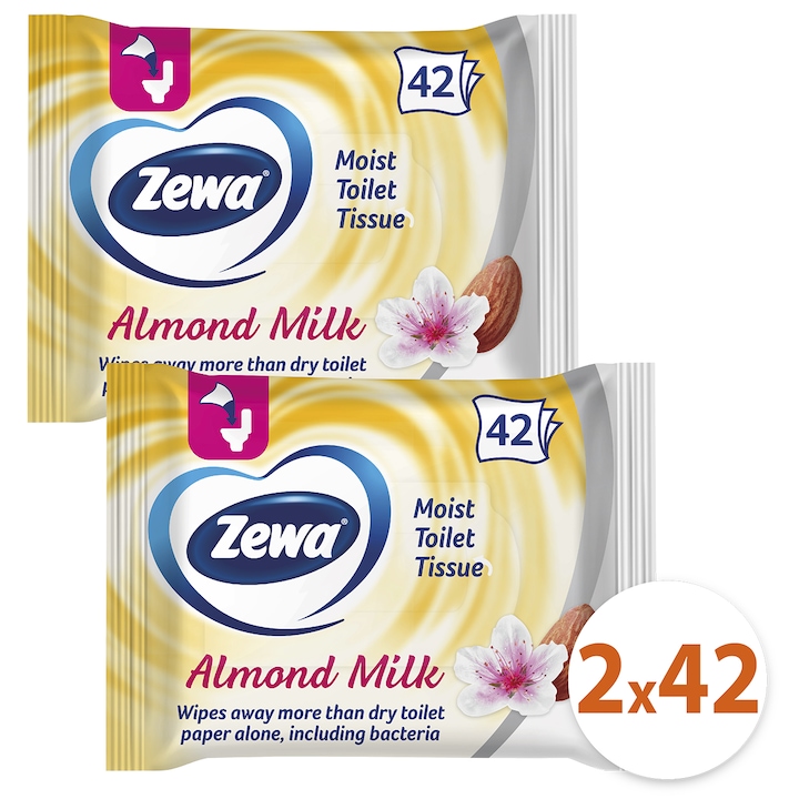 Zewa Almond Milk nedves toalettpapír, 2x42 db