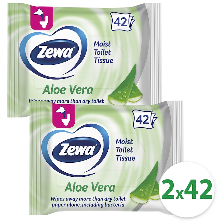 Zewa Aloe Vera nedves toalettpapír, 2x42 db