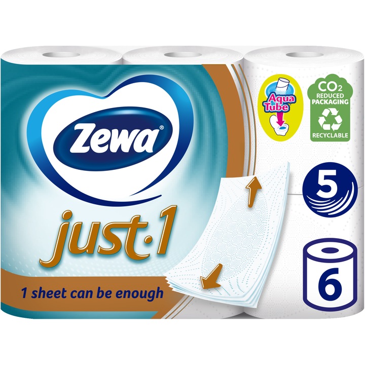 Zewa Just 1 toalettpapír, 5 rétegű, 6 tekercs