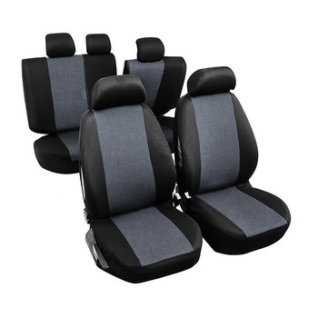 Set huse scaune auto Skoda Rapid, Bancheta Rabatabila, Material Textil, Negru/Gri, 9 piese Set huse scaune auto Skoda Rapid, Bancheta Rabatabila, Material Textil, Negru/Gri, 9 piese