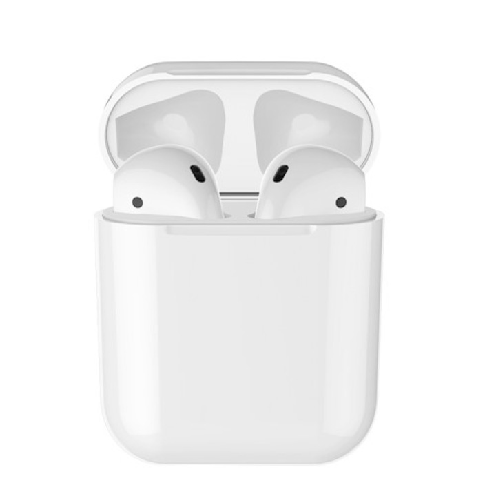 Безжични слушалки AirPods Devia TWS, тъч контрол, 3D звук, Bluetooth 5.0, Lightning connector, Бял