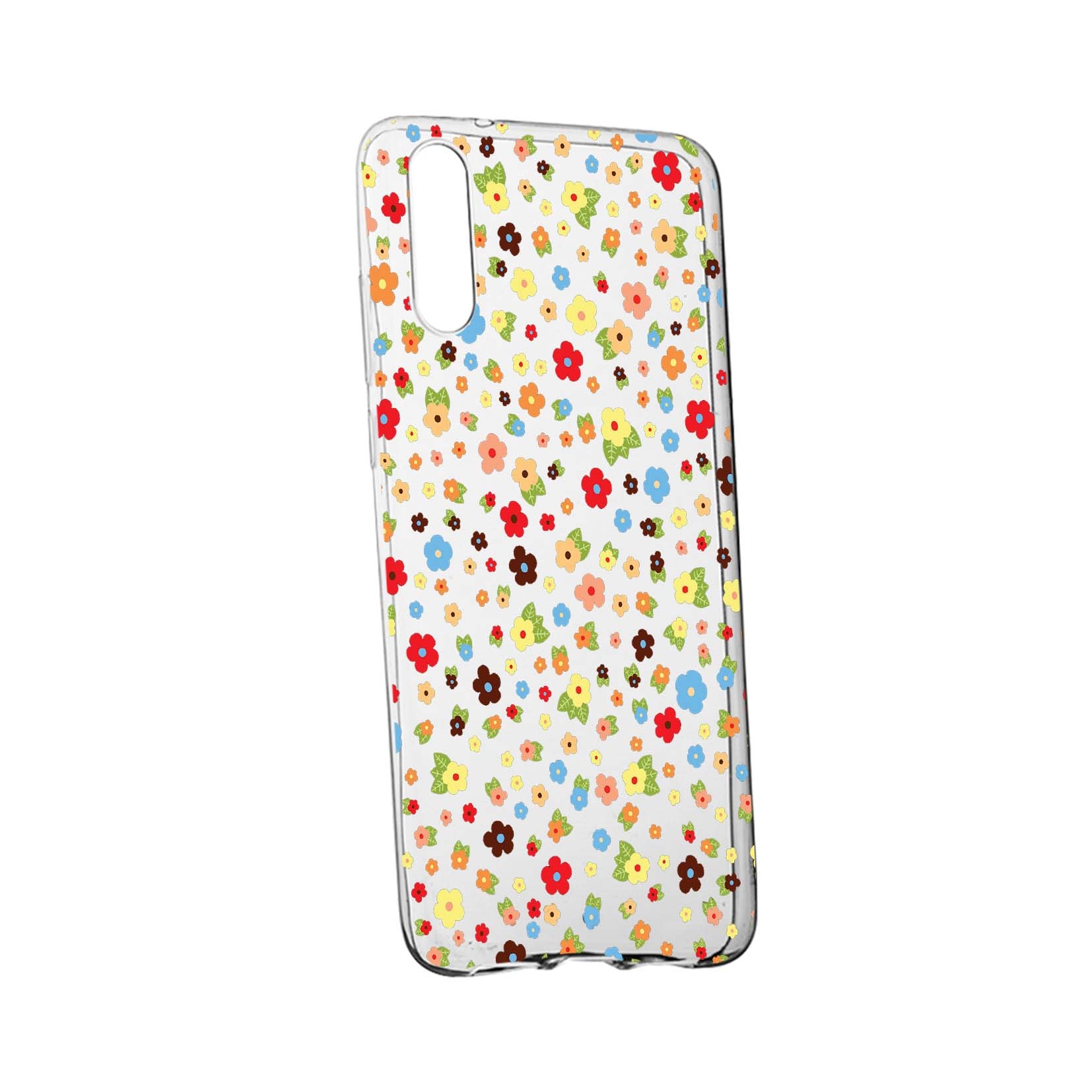 Husa de protectie, Happy Flowers, pentru Huawei P20, rezistenta la uzura, anti-alunecare, din silicon Premium, 501