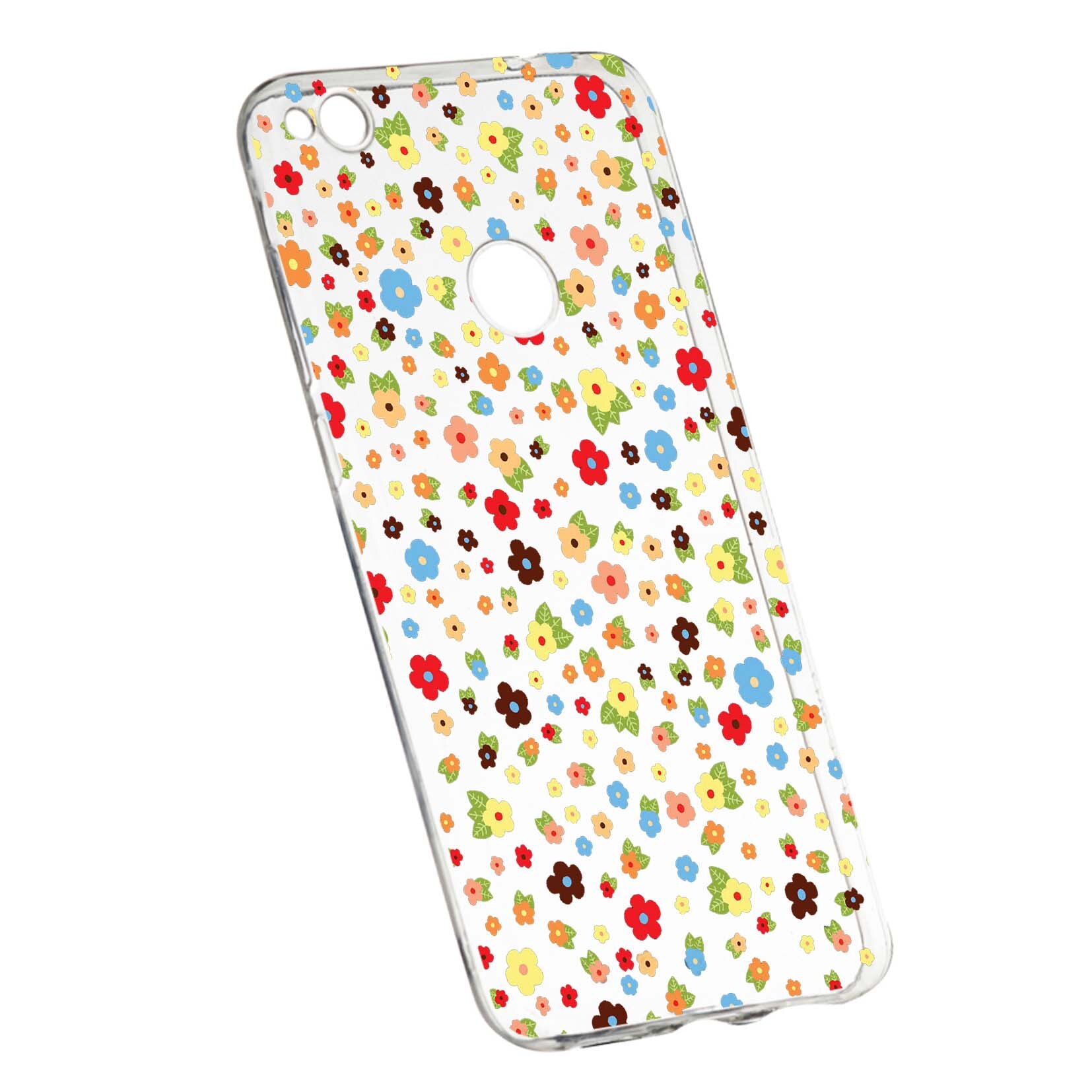 Husa de protectie, Happy Flowers, pentru Huawei P9 Lite 2017/P8, rezistenta la uzura, anti-alunecare, din silicon Premium, 501