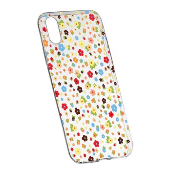 Husa de protectie, Happy Flowers, pentru Apple iPhone X / XS, rezistenta la uzura, anti-alunecare, din silicon Premium, 501 Husa de protectie, Happy Flowers, pentru Apple iPhone X / XS, rezistenta la uzura, anti-alunecare, din silicon Premium, 501