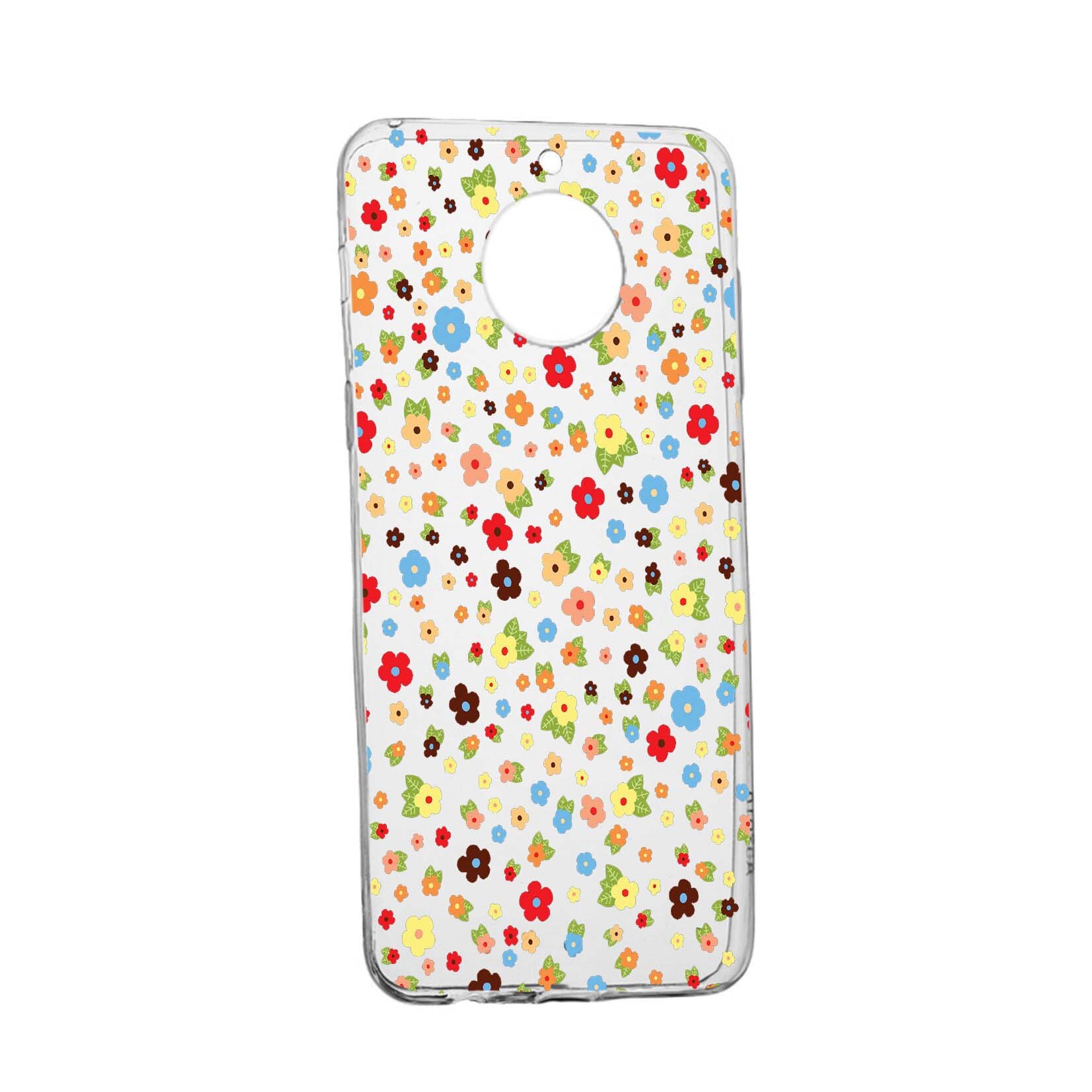 Husa de protectie, Happy Flowers, pentru Motorola Moto G7 Power, rezistenta la uzura, anti-alunecare, din silicon Premium, 501