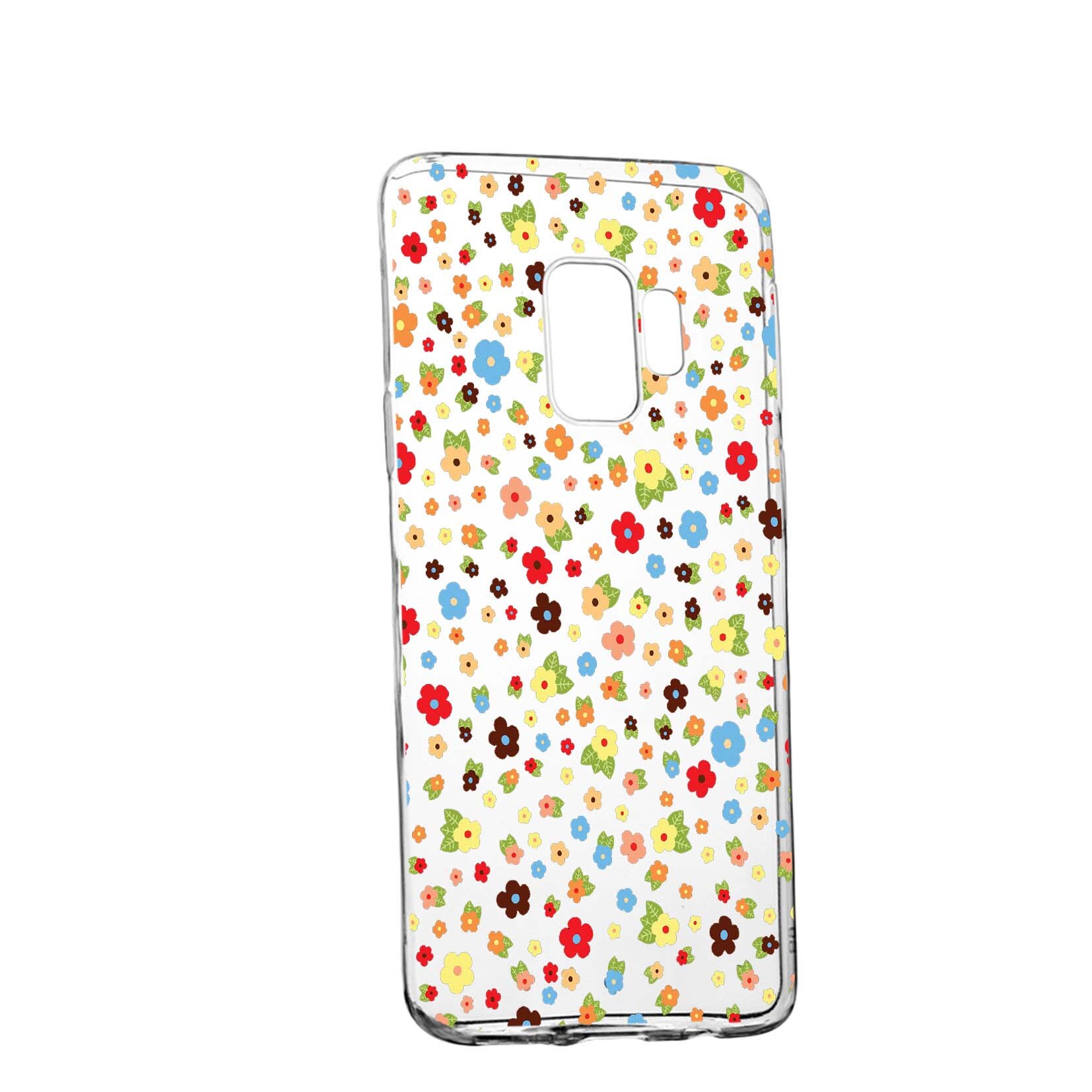 Husa de protectie, Happy Flowers, pentru Samsung Galaxy J4 2018, rezistenta la uzura, anti-alunecare, din silicon Premium, 501