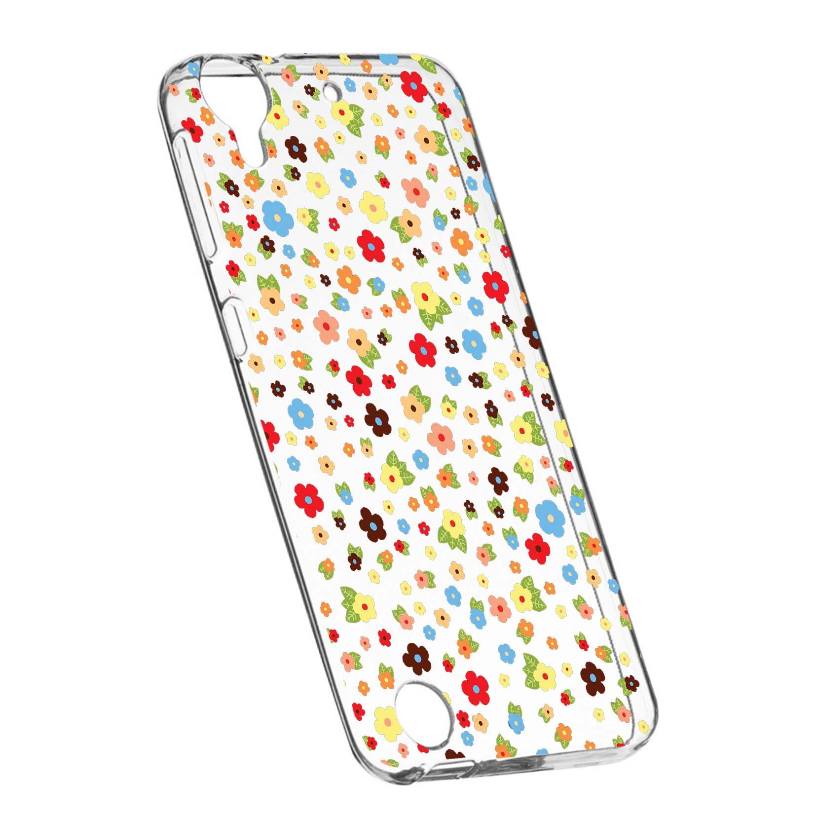 Husa de protectie, Happy Flowers, pentru HTC Desire 825 / 10 Lifestyle, rezistenta la uzura, anti-alunecare, din silicon Premium, 501