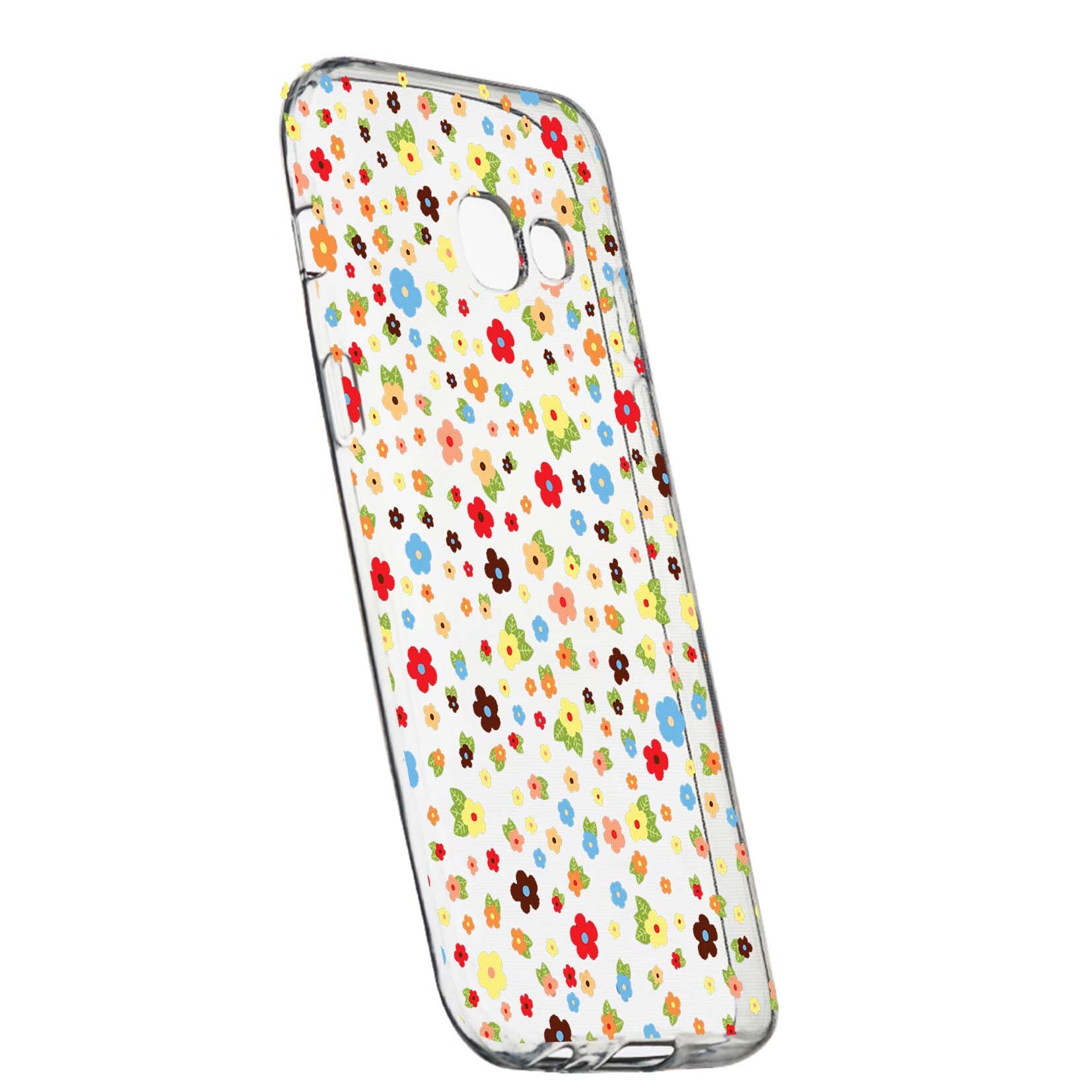 Husa de protectie, Happy Flowers, pentru Samsung Galaxy J4 Plus 2018, rezistenta la uzura, anti-alunecare, din silicon Premium, 501