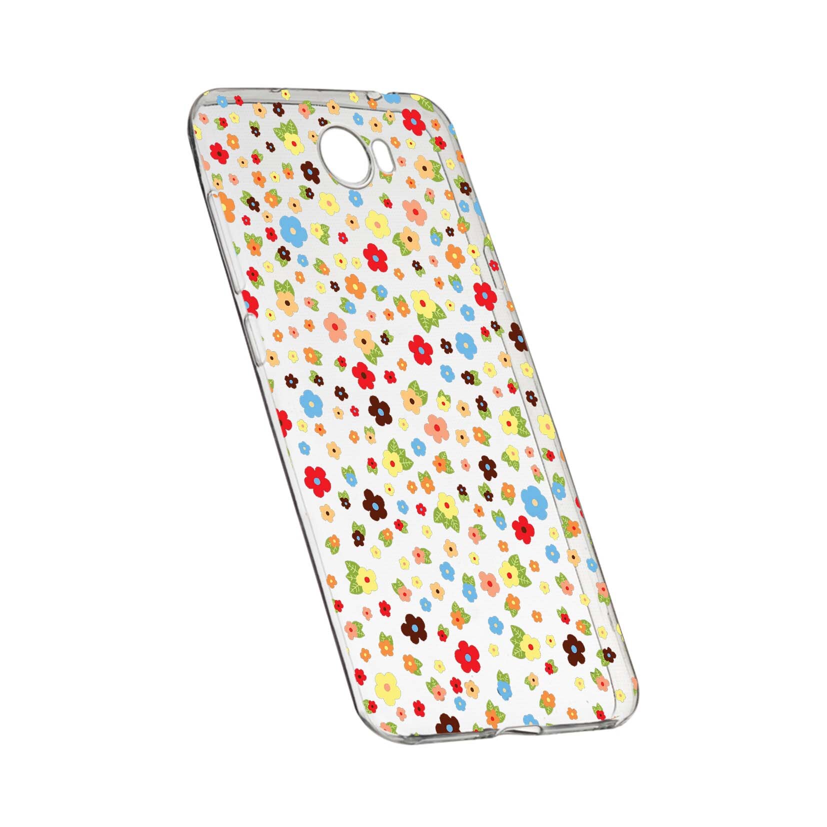 Husa de protectie, Happy Flowers, pentru Huawei Y7 /Enjoy 7 Plus /Nova Lite Plus 2017, rezistenta la uzura, anti-alunecare, din silicon Premium, 501