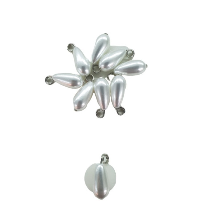 Set de 100 nasturi/aplicatii tip perla lacrima , Mabo 2 cmx0.8 cm