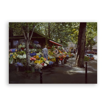 Tablou Canvas - Oras, Flori, Piata, Pictura, 40 x 60 cm Tablou Canvas - Oras, Flori, Piata, Pictura, 40 x 60 cm