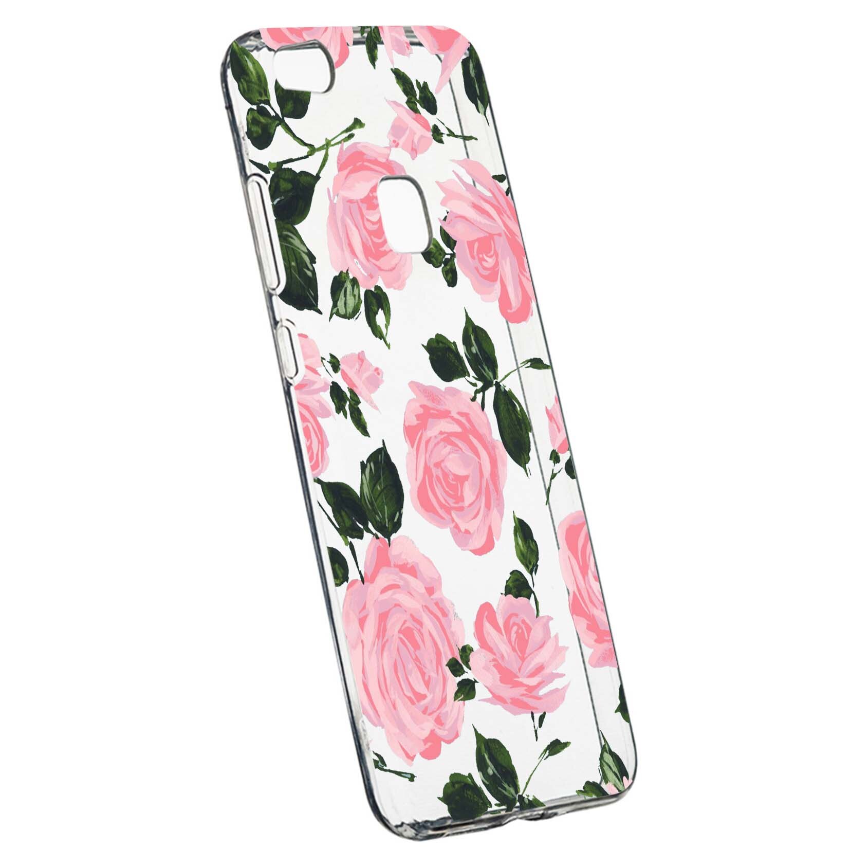 Husa de protectie, Trandafiri, culorile de pastel, pentru Huawei Honor 8X/ View 10 Lite, rezistenta la uzura, anti-alunecare, din silicon Premium, 514