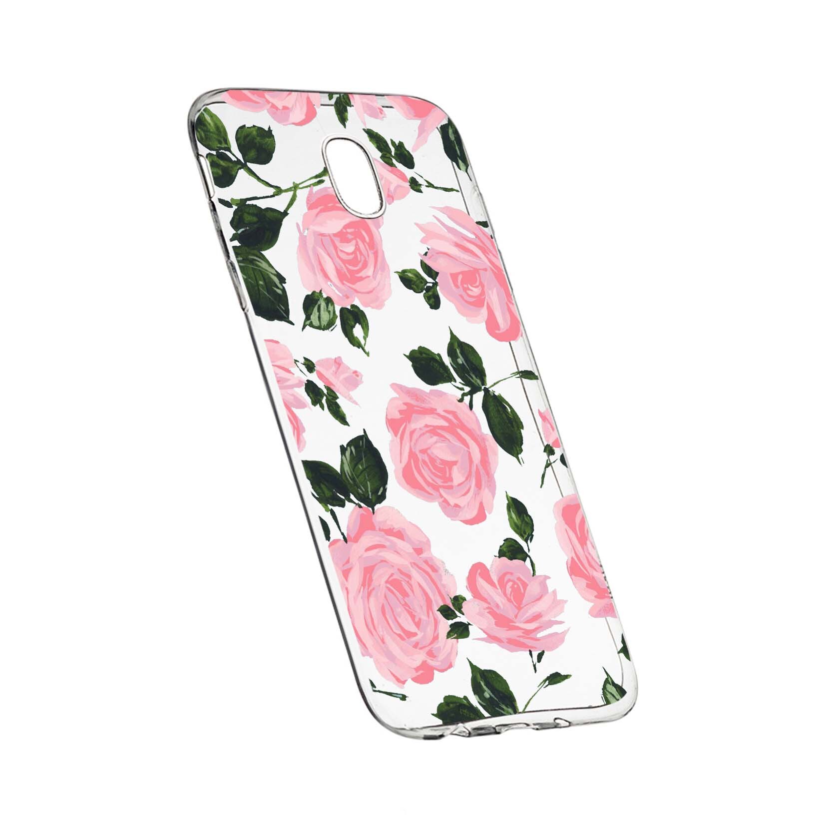Husa de protectie, Trandafiri, culorile de pastel, pentru Samsung Galaxy J3 2017, rezistenta la uzura, anti-alunecare, din silicon Premium, 514