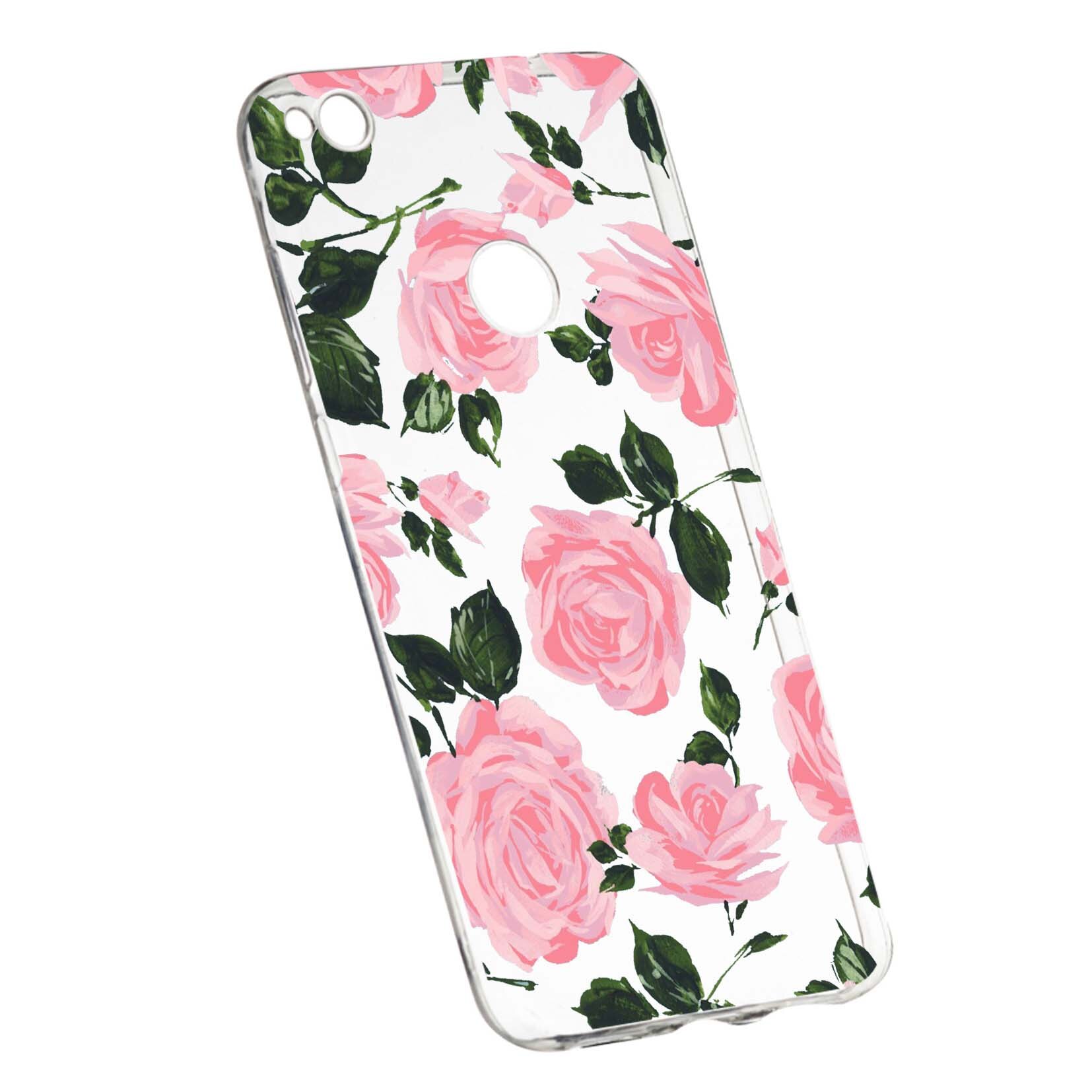 Husa de protectie, Trandafiri, culorile de pastel, pentru Huawei P9 Lite 2017/P8, rezistenta la uzura, anti-alunecare, din silicon Premium, 514