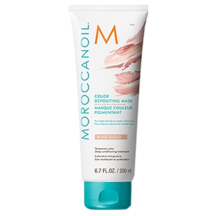Оцветяваща маска Moroccanoil Rose Gold, За руса коса, 200 мл