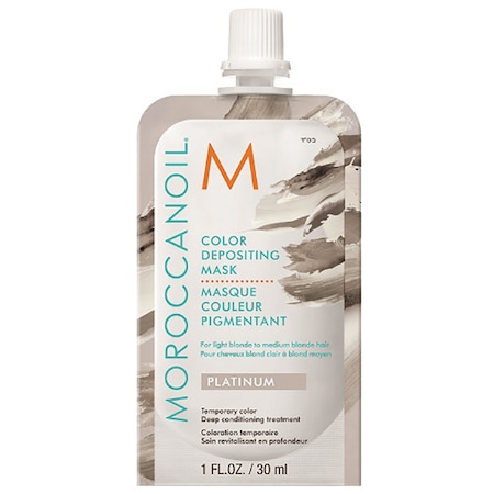 Masca de par nuantatoare Moroccanoil Platinum pentru par blond, 30 ml