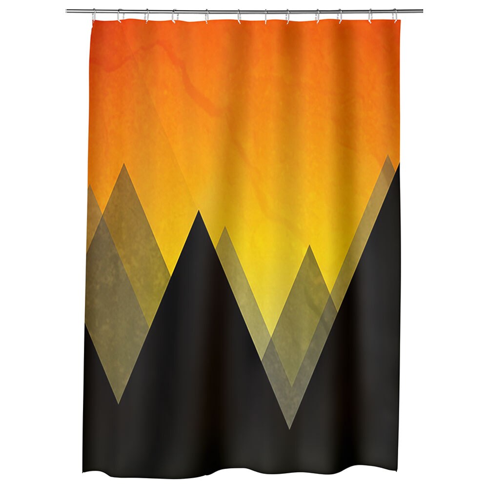 Perdea Dus, Cada, pentru Baie Heartwork Munti, Model Multicolor, Decoratiuni Baie, 150 x 200 cm