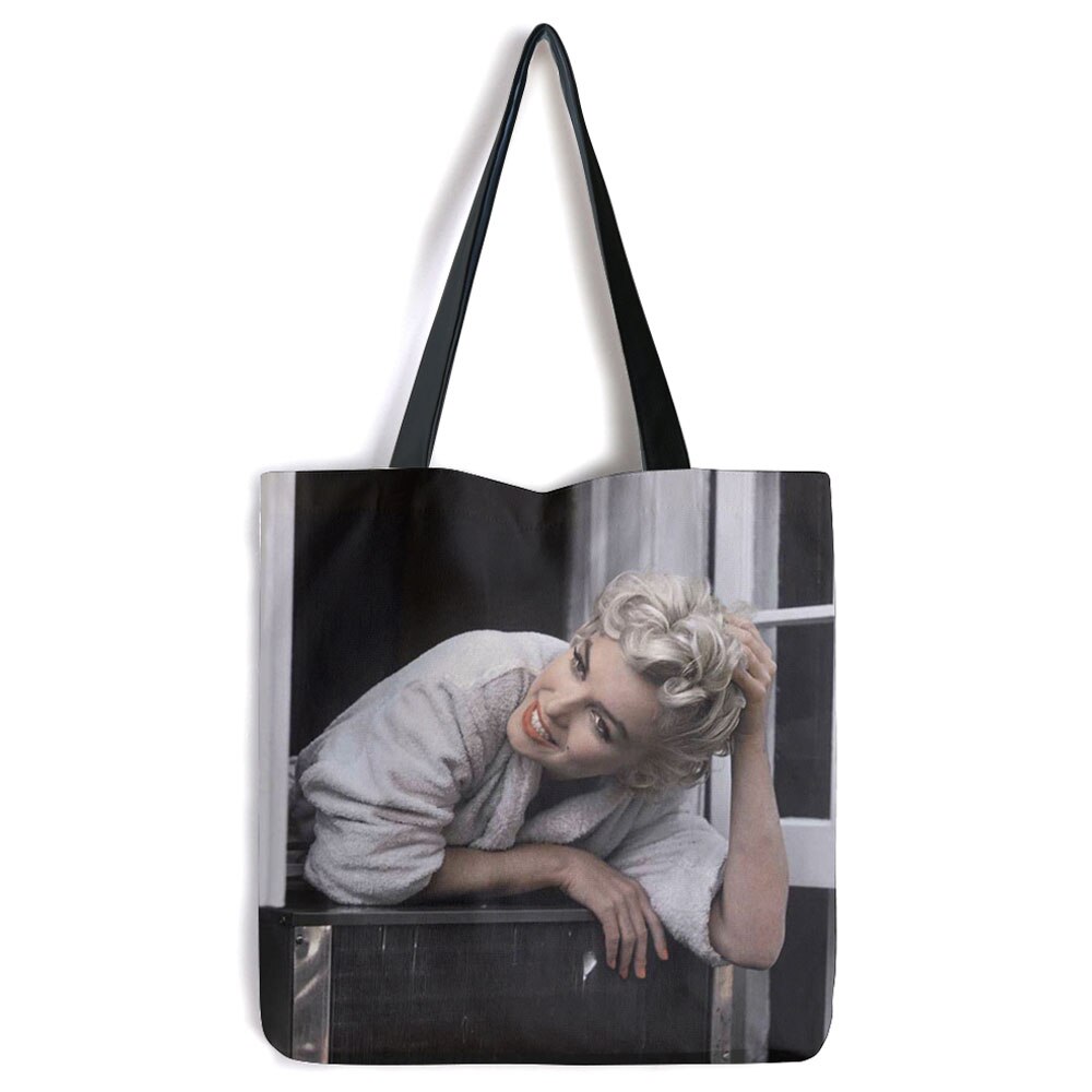 Geanta Tote Bag Heartwork, Marilyn Monroe in casa sa, Model Multicolor, 40 x 50 cm