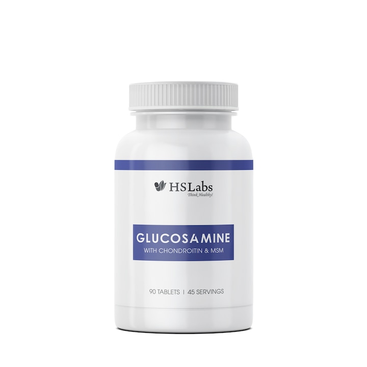 Хранителна добавка, GLUCOSAMINE + MSM + CHONDROITIN , HS LABS, 90 таблетки