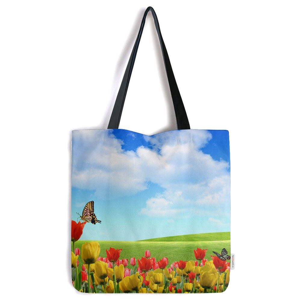 Geanta Tote Bag Heartwork, Fluturi, Model Multicolor, 40 x 50 cm