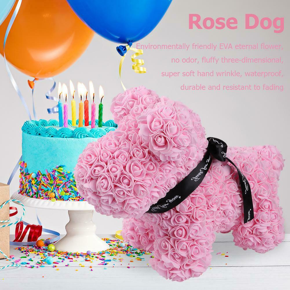 Catel roz, decorat manual cu trandafiri din spuma, 40 cm - eMAG.ro