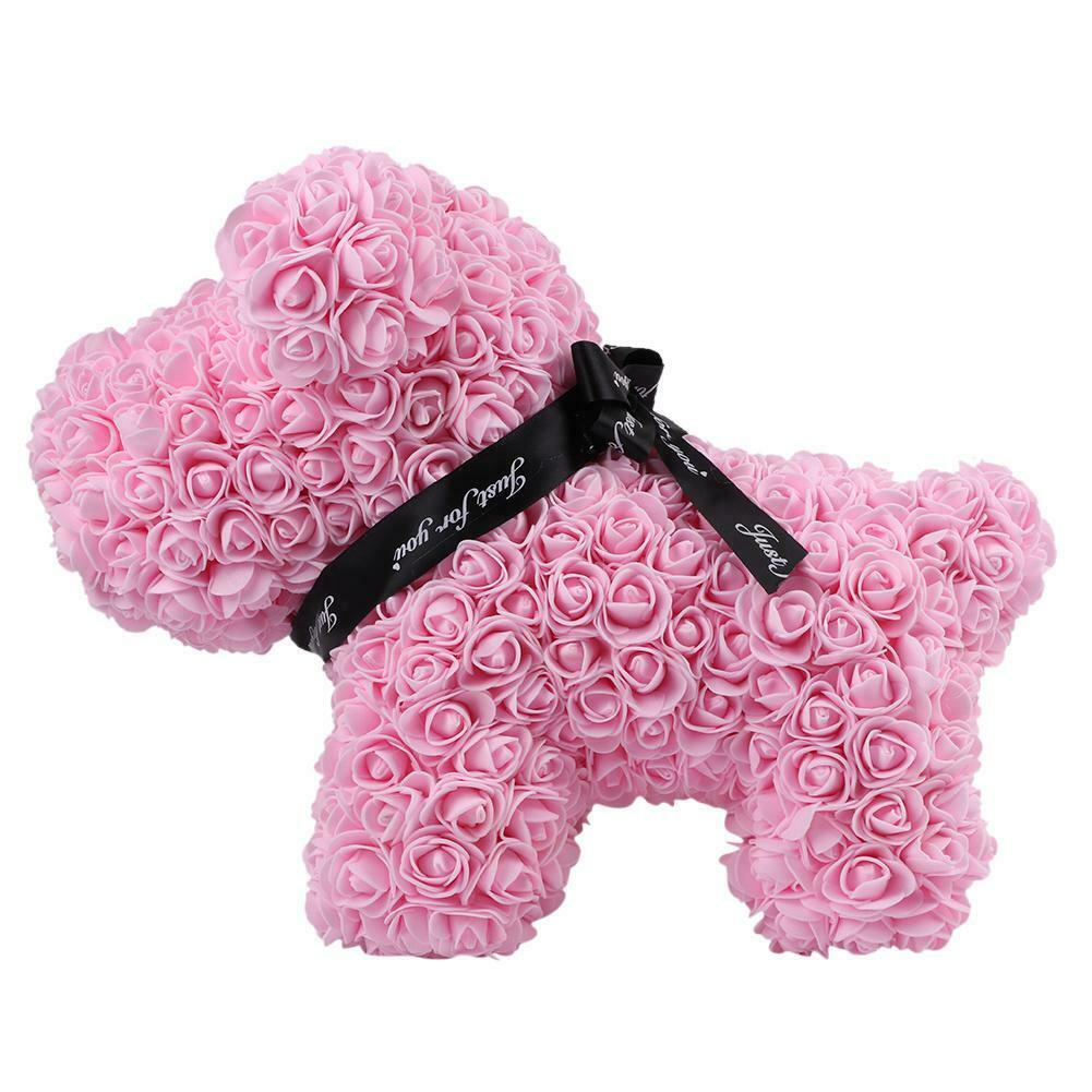 Catel roz, decorat manual cu trandafiri din spuma, 40 cm - eMAG.ro
