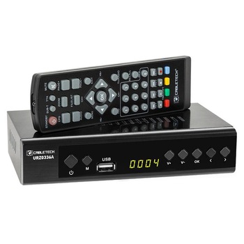 Receptor Digital Terestru TV Tuner DVB-T2 H.265 HEVC LAN USB Full HD Cabletech Receiver cu Telecomanda Receptor Digital Terestru TV Tuner DVB-T2 H.265 HEVC LAN USB Full HD Cabletech Receiver cu Telecomanda