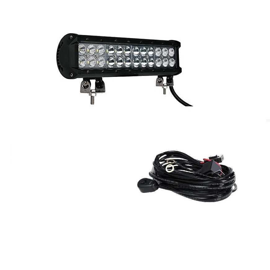 Pachet Led Bar 72 W, 12-24v, 6500 k si Kit releu si cabluri