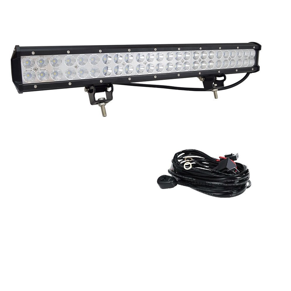 Pachet Led Bar 144w, 14400 LM, 12-24V si Kit cabluri releu siguranta buton interior