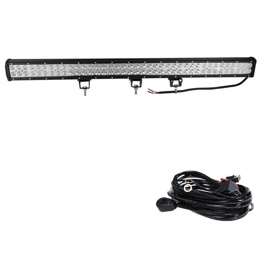 Pachet Led Bar 180w Drept, 18000 LM, 12-24V si Kit releu buton interior siguranta