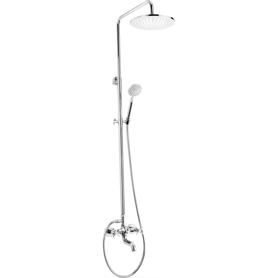 Coloana dus Temisto NAC 01QT cu pipa pentru cada, finisaj crom