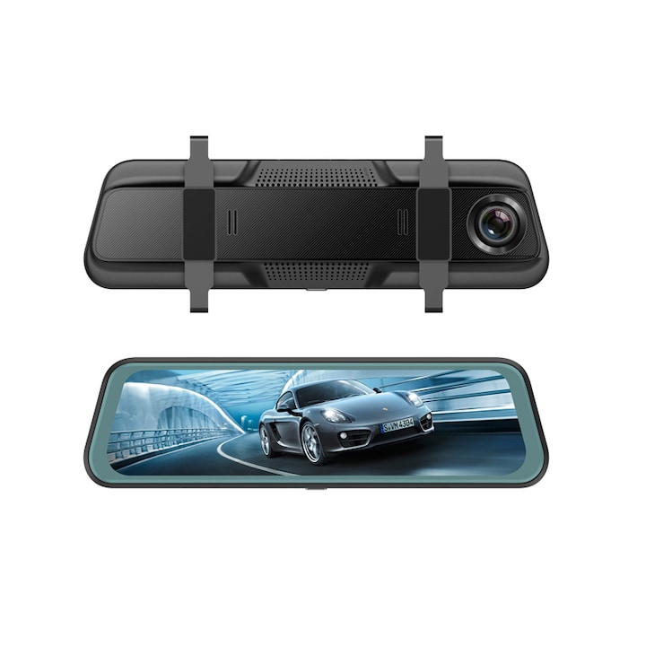 Camera auto oglinda retrovizoare cu ecran tactil DVR , AIX , video Full HD 1080 P , Display 10" IPS, Mod Parcare, G Senzor, Detecteaza miscarea, Unghi 170 Grade , Touch-Screen, culoare negru