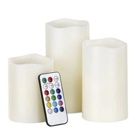 Pachet 3 lumanari cu telecomanda, tehnologie led RGB