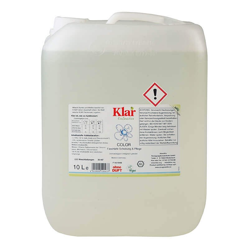 Detergent bio lichid fara parfum, COLOR, Klar, 10 l