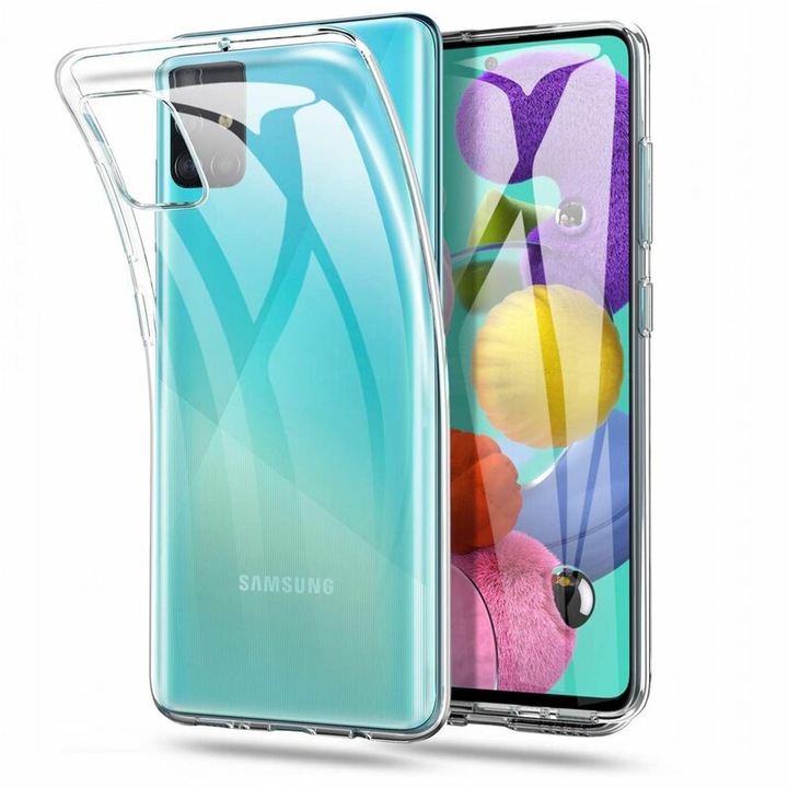 Кейс за Samsung Galaxy A51, SILKASE, цвят прозрачен, силикон