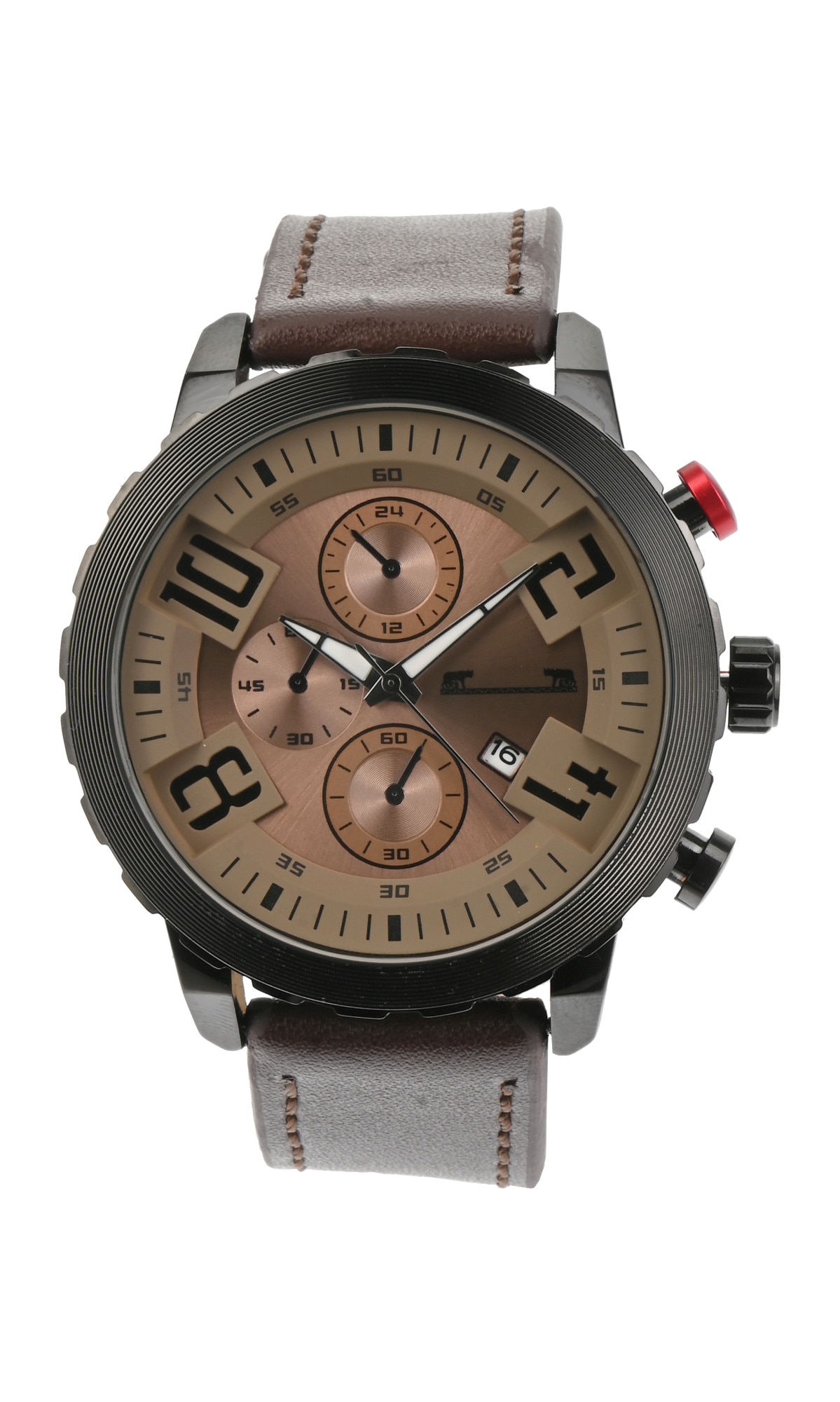 Ceas de mana barbati elegant, business, curea de piele Matteo Ferari - MF8193LTHMARONEGRU