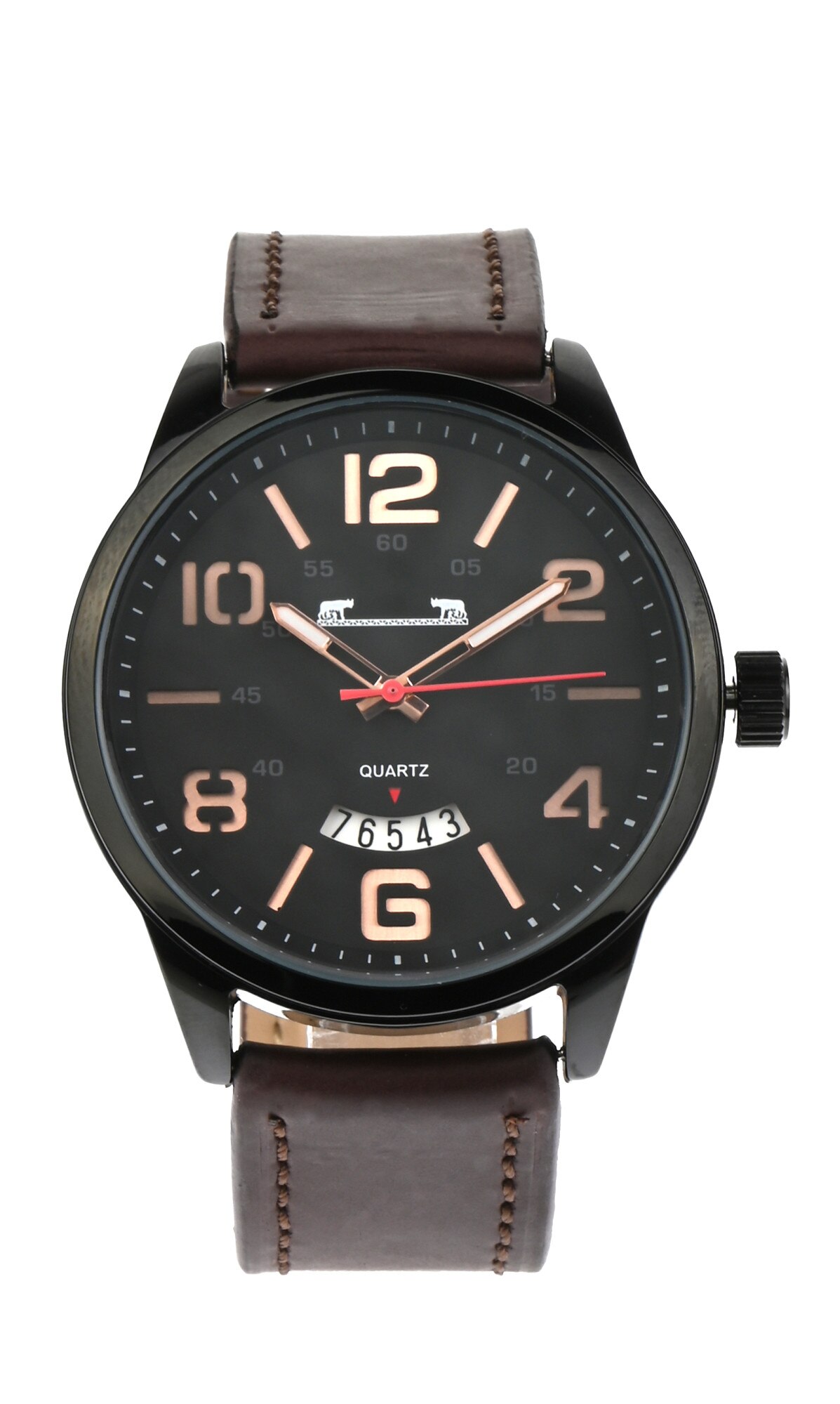 Ceas de mana barbati elegant, business, curea de piele Matteo Ferari - MF8236LTHMARONEGRU