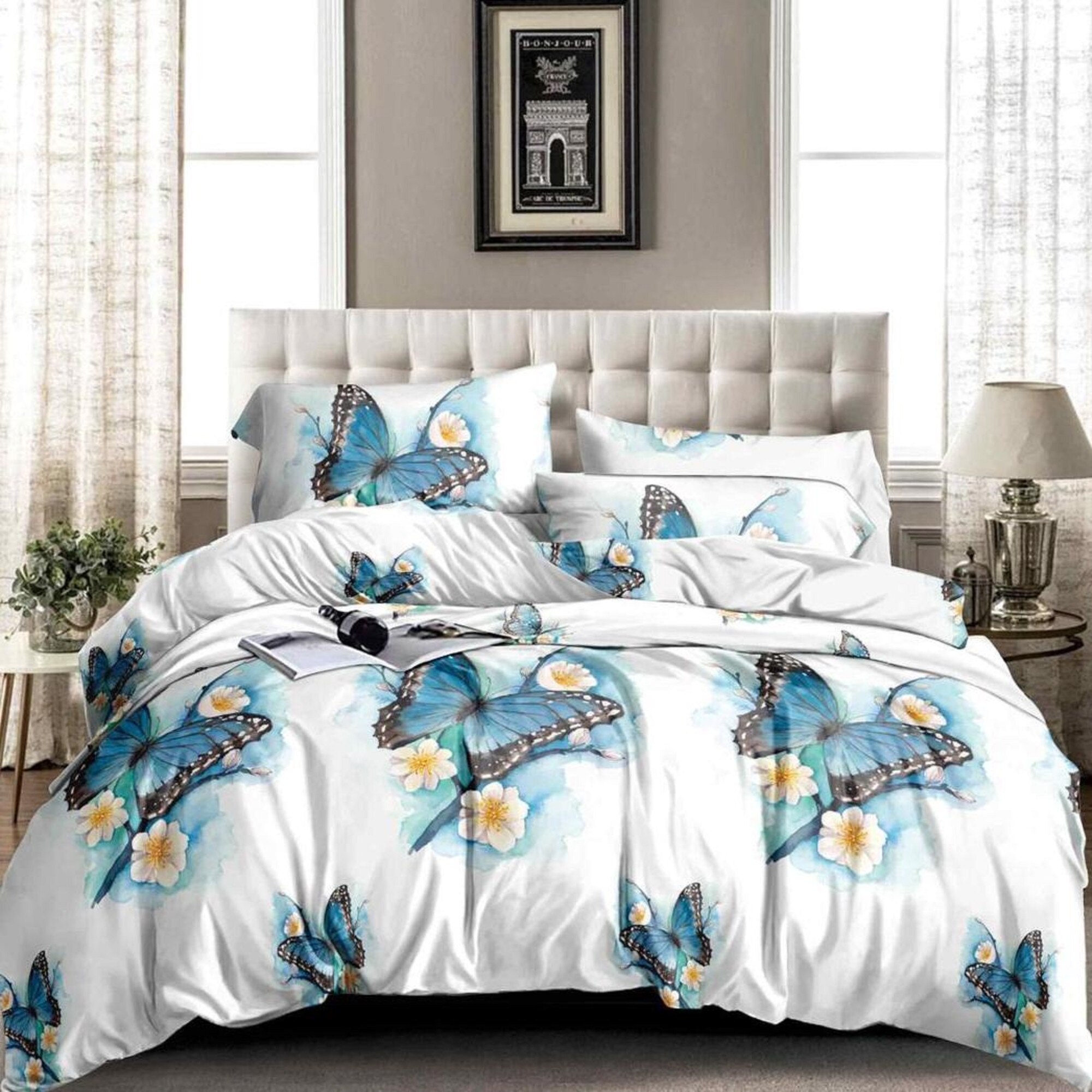 Lenjerie de pat 3D bumbac satinat, 2 persoane, 4 piese JN0057