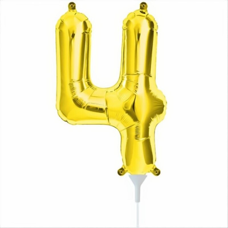 Balon minifigurina cifra 4 auriu (Gold), 41 cm, Amscan 33083