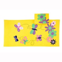 Set 2 prosoape Kring Butterflies, bumbac 100%, 300 gsm, 75x150 cm, Roz/Galben