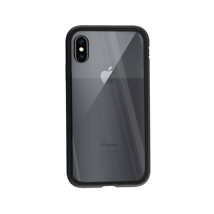 Алуминиев 360-градусов кейс Fashion Case за iPhone XS Max, Магнитен, 2 Стъкла, Черен