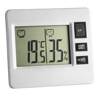 termometru si higrometru digital cu magnet tfa s305028 afisare tendinta umiditate valori minmax suport rabatabil prindere cu magnet pe frigider imagen 0_0_0