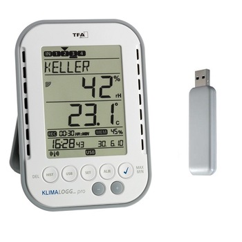 Termometru si higrometru digital tip Data logger TFA S30.3039.IT, Inregistrare valori temperatura si umiditate, Transmitere pe calculator, Stick USB si Soft inclus, 50.000 valori memorate, Punct roua, Min/Max, Alarme, Ceas controlat radio, Data Termometru si higrometru digital tip Data logger TFA S30.3039.IT, Inregistrare valori temperatura si umiditate, Transmitere pe calculator, Stick USB si Soft inclus, 50.000 valori memorate, Punct roua, Min/Max, Alarme, Ceas controlat radio, Data