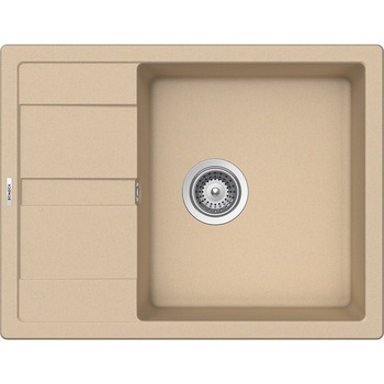 Chiuveta granit Schock Ronda D-100L Moonstone Cristalite 650 x 500 mm, adancime cuva 190 mm, reversibila, montare pe blat Chiuveta granit Schock Ronda D-100L Moonstone Cristalite 650 x 500 mm, adancime cuva 190 mm, reversibila, montare pe blat