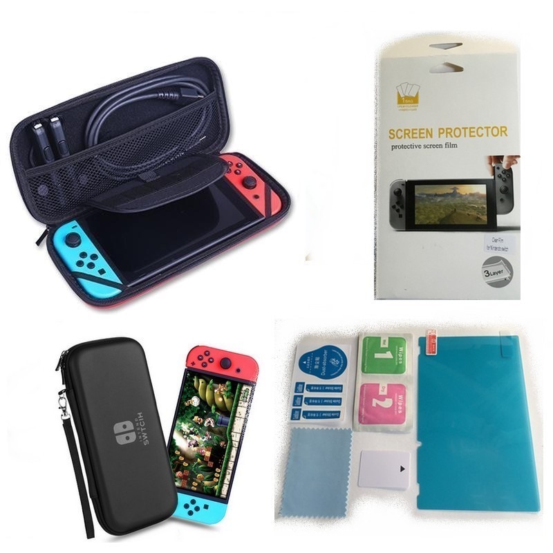 Husa Nintendo Case De Protectie Consola si Folie Protector Albastru