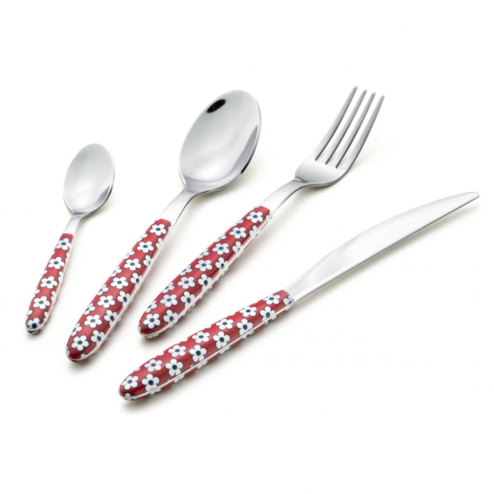 Set tacam Flori Rosii 24 piese