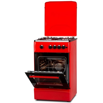 Aragaz LDK 5060 A RED FR RMV, Gaz, 4 Arzatoare, Siguranta, Aprindere electrica, Capac metalic, 50x60 cm, Rosu Aragaz LDK 5060 A RED FR RMV, Gaz, 4 Arzatoare, Siguranta, Aprindere electrica, Capac metalic, 50x60 cm, Rosu