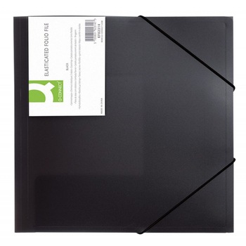 Mapa din Plastic Q-CONNECT cu Elastic pe Colturi, 247x319 mm, Model Negru Mapa din Plastic Q-CONNECT cu Elastic pe Colturi, 247x319 mm, Model Negru